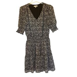 Madison d’ Amelie Black and white Leopard print dress